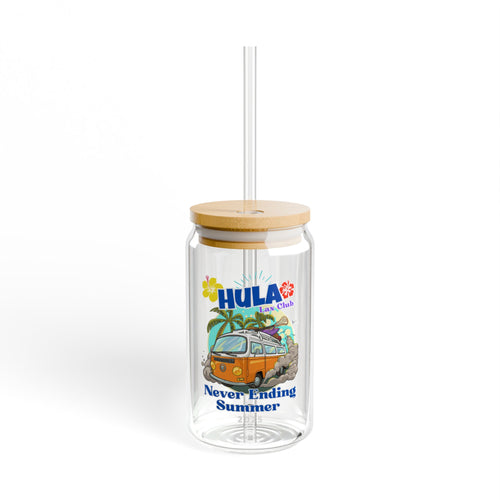 Tropical Sipper Glass with Straw