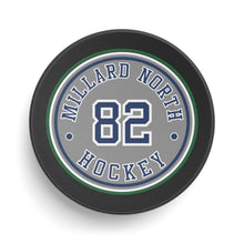 Load image into Gallery viewer, Custom Hockey Puck, Millard North Hockey Gear, Personalized Sports Collectible, Hockey Gifts, Team Memorabilia, Unique Gift for Players