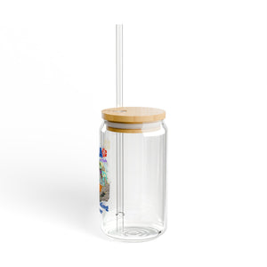 Tropical Sipper Glass with Straw