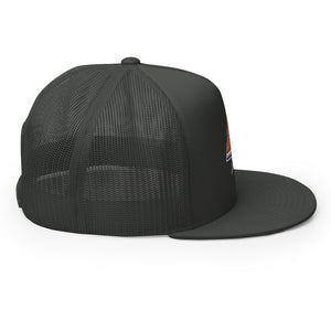 Embroidered Flat Bill Trucker Cap