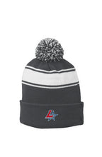 Load image into Gallery viewer, Knit Stripe Pom Embroidered Beanie