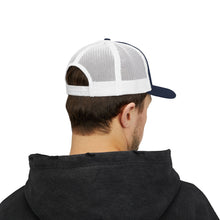 Load image into Gallery viewer, Lacrosse Flame Logo Trucker Hat — Embroidered Snapback Cap for Players &amp; Fans