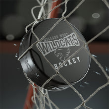 Load image into Gallery viewer, Wildcats Hockey Puck — Millard West Team Logo