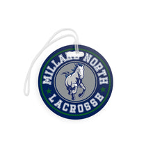 Load image into Gallery viewer, Luggage Tag — Millard North Lacrosse Round Bag ID Tag
