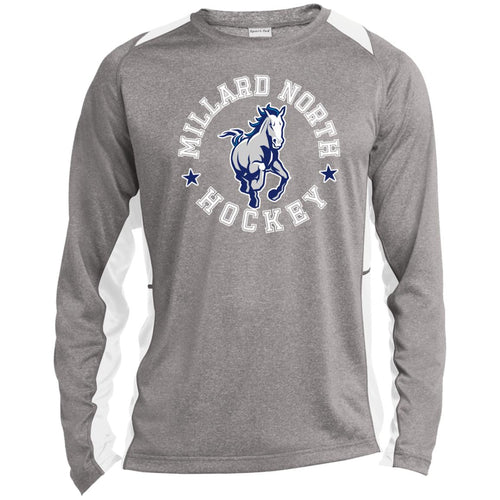 Long Sleeve Heather Colorblock Performance Tee