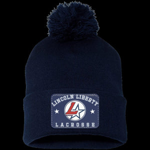 Pom Pom Knit Cap - Team Patch