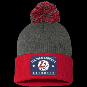 Pom Pom Knit Cap - Team Patch
