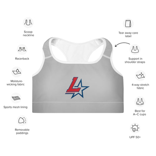Yeti Lacrosse Brand Padded Sports Bra
