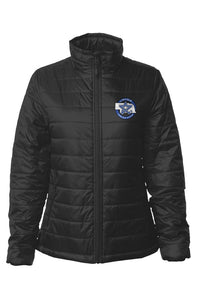 Embroidered Team Logo Womens Puffer Jacket