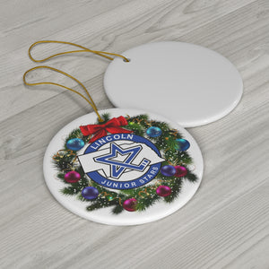 Team Logo Wreath Ceramic Ornament