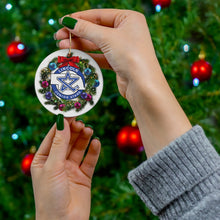 Load image into Gallery viewer, Team Logo Wreath Ceramic Ornament