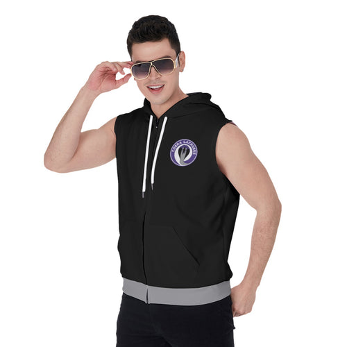 Men's Zipper-Up Sleeveless Hoodie
