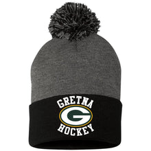 Load image into Gallery viewer, Team Logo Embroidered Pom Pom Knit Cap