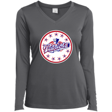 Load image into Gallery viewer, Ladies’ Long Sleeve Performance V-Neck Tee
