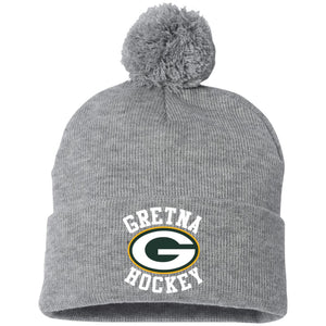 Team Logo Embroidered Pom Pom Knit Cap