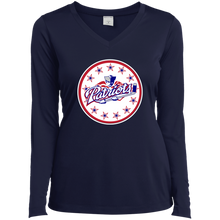 Load image into Gallery viewer, Ladies’ Long Sleeve Performance V-Neck Tee