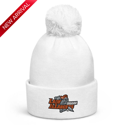 Embroidered Team Logo Pom Pom Beanie