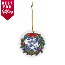 Load image into Gallery viewer, Team Logo Wreath Ceramic Ornament