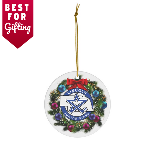 Team Logo Wreath Ceramic Ornament