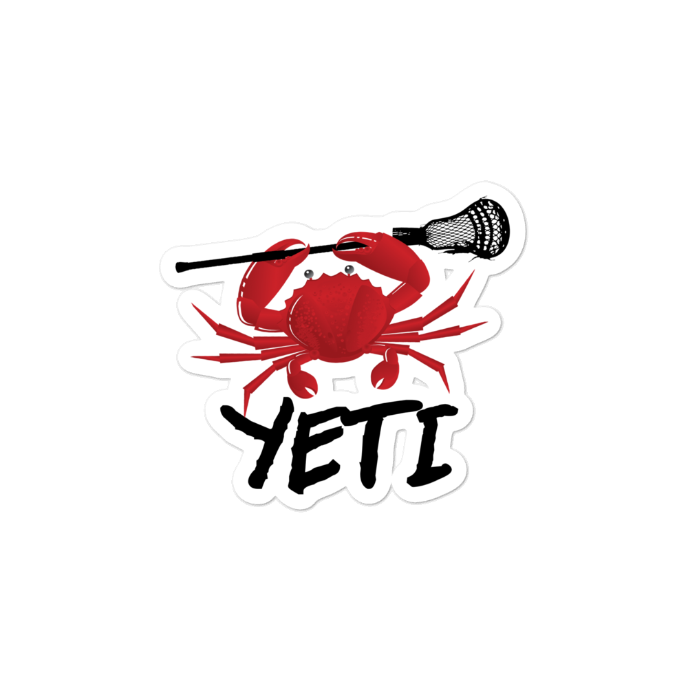 Yeti Sticks Lacrosse Sticker - Crab Lax Stick