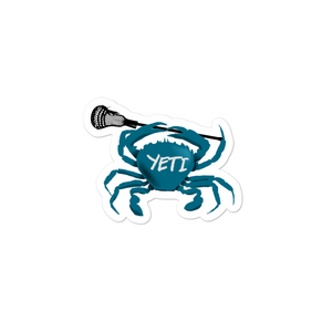 Yeti Blue Crab Lacrosse Sticker