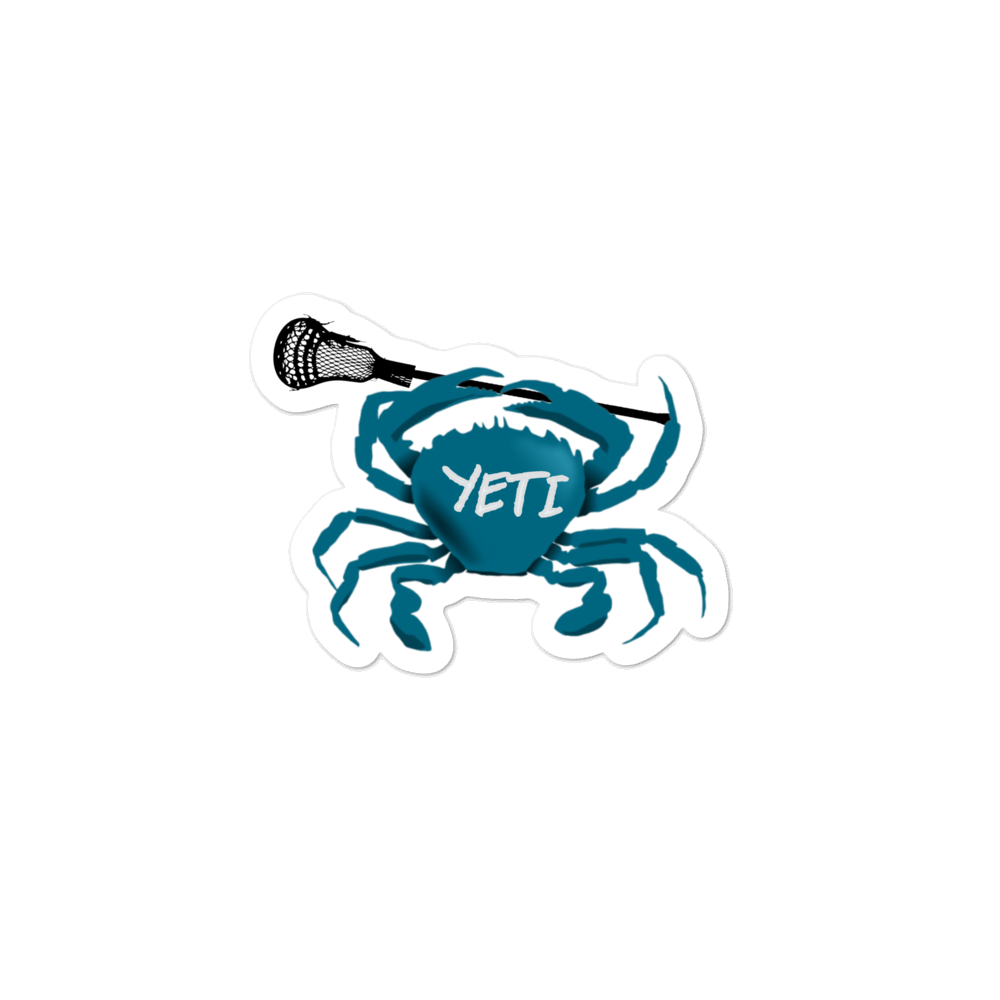 Yeti Blue Crab Lacrosse Sticker