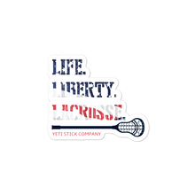 Load image into Gallery viewer, Life. Liberty. Lacrosse. Sticker