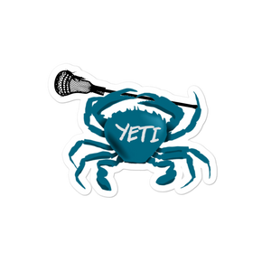 Yeti Blue Crab Lacrosse Sticker