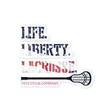 Load image into Gallery viewer, Life. Liberty. Lacrosse. Sticker