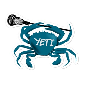 Yeti Blue Crab Lacrosse Sticker