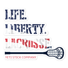 Load image into Gallery viewer, Life. Liberty. Lacrosse. Sticker