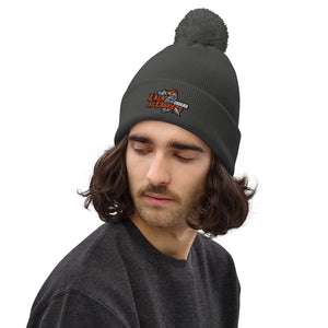 Embroidered Team Logo Pom Pom Beanie