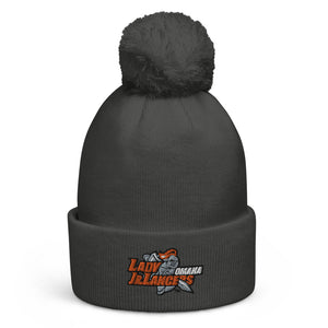 Embroidered Team Logo Pom Pom Beanie