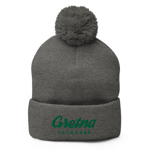 Embroidered Team Pom-Pom Beanie