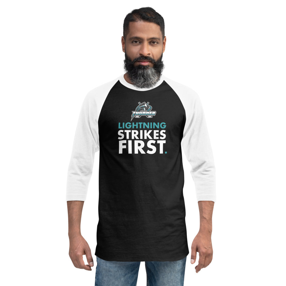 LIGHTNING STRIKES FIRST - 3/4 sleeve raglan shirt